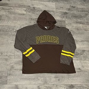 NEW MENS BROWN PADRES THIN MATERIAL SWEATER SIZE X-LARGE